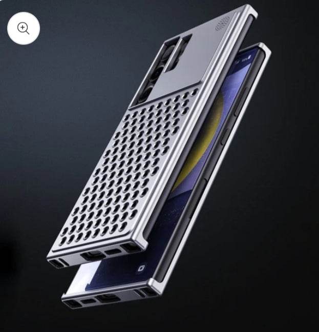 Samsung Galaxy S24 Ultra Aero Mesh Metallic Hybrid Case - Black - Guleel