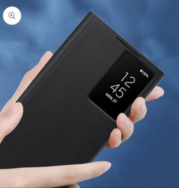Samsung Galaxy S24 Ultra Smart View Wallet Flip Case - Black - Guleel