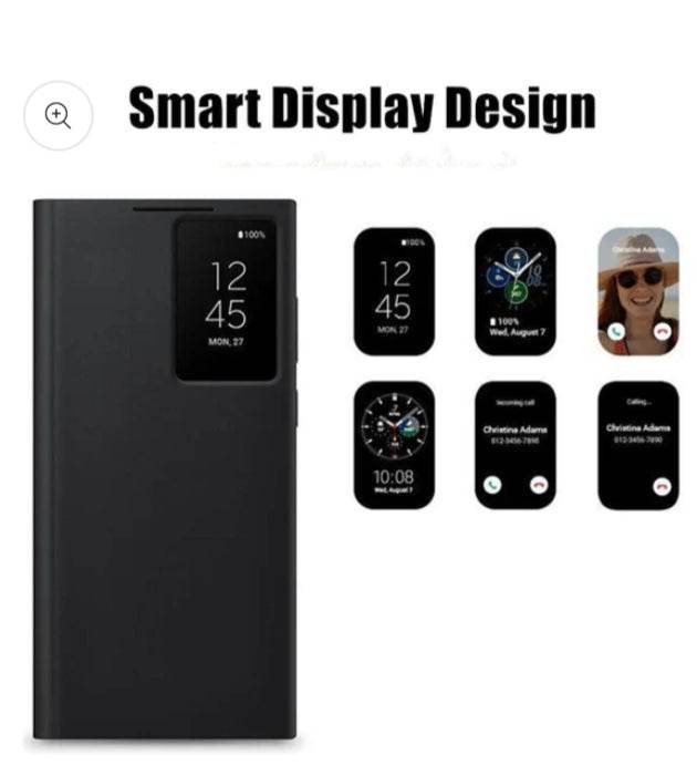 Samsung Galaxy S24 Ultra Smart View Wallet Flip Case - Black - Guleel