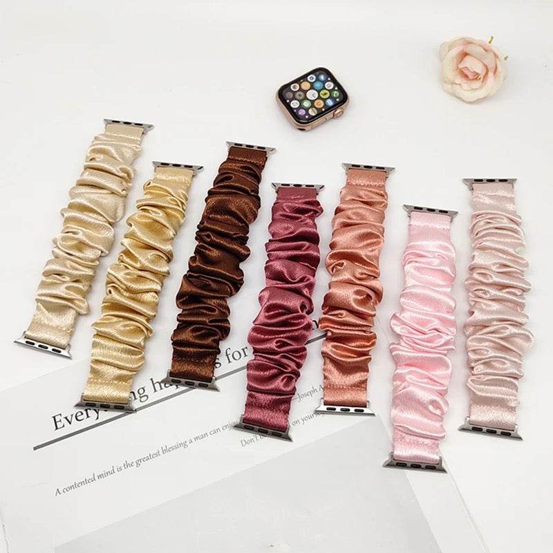 Scrunchie Nylon Loop Strap for iWatch Band Series Ultra 8/7/6/5/4/3/2/1/SE - Guleel