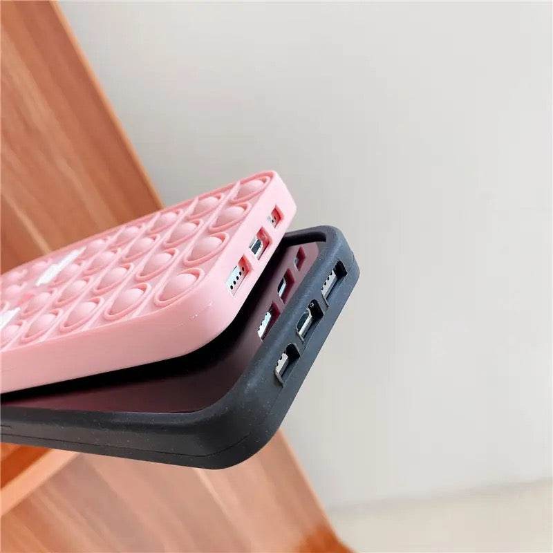 iPhone 12 Pro Max Cute Cat Push Pop Fidget Silicone Case - Pink - Guleel