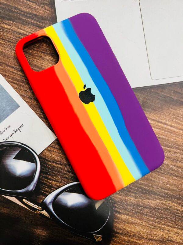 iPhone 11 Pro Max Premium Rainbow Colored Finish Back Cover - Red - Guleel