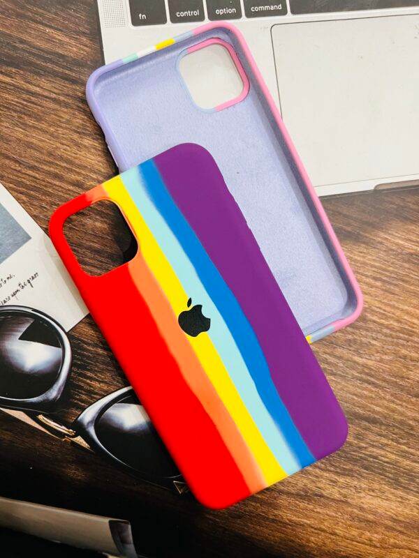 iPhone 11 Pro Max Premium Rainbow Colored Finish Back Cover - Red - Guleel