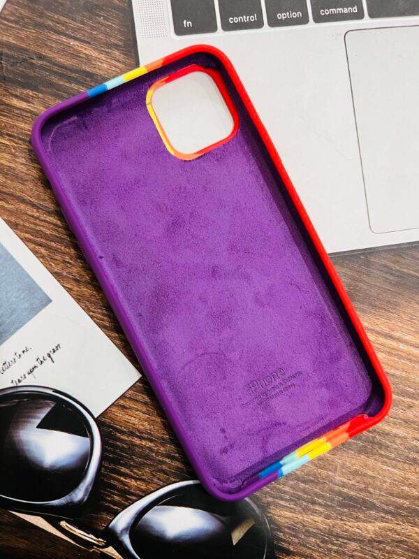 iPhone 11 Premium Rainbow Colored Finish Back Cover - Red - Guleel