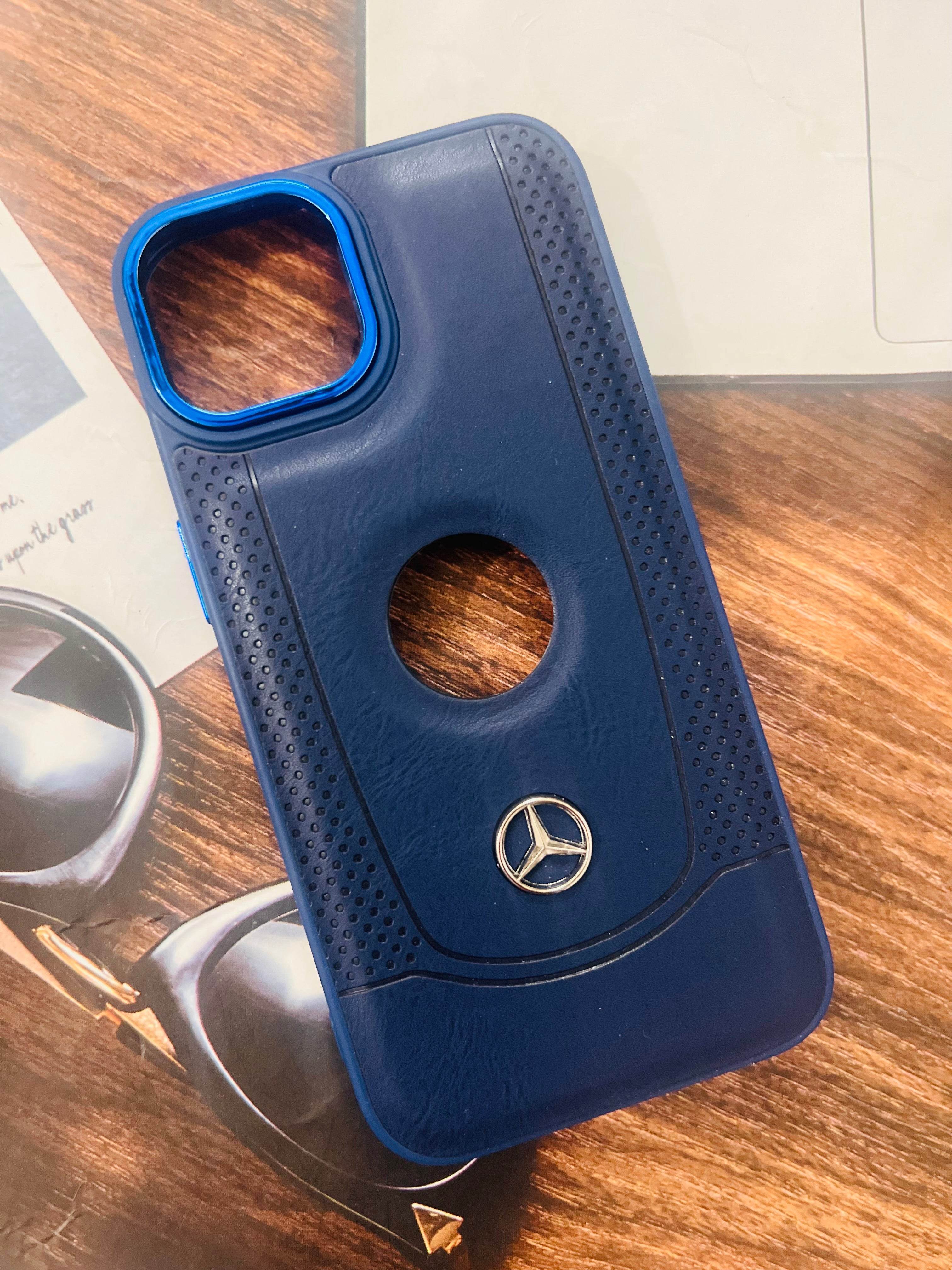 iPhone 14 Premium Leather Finish Case - Blue - Guleel