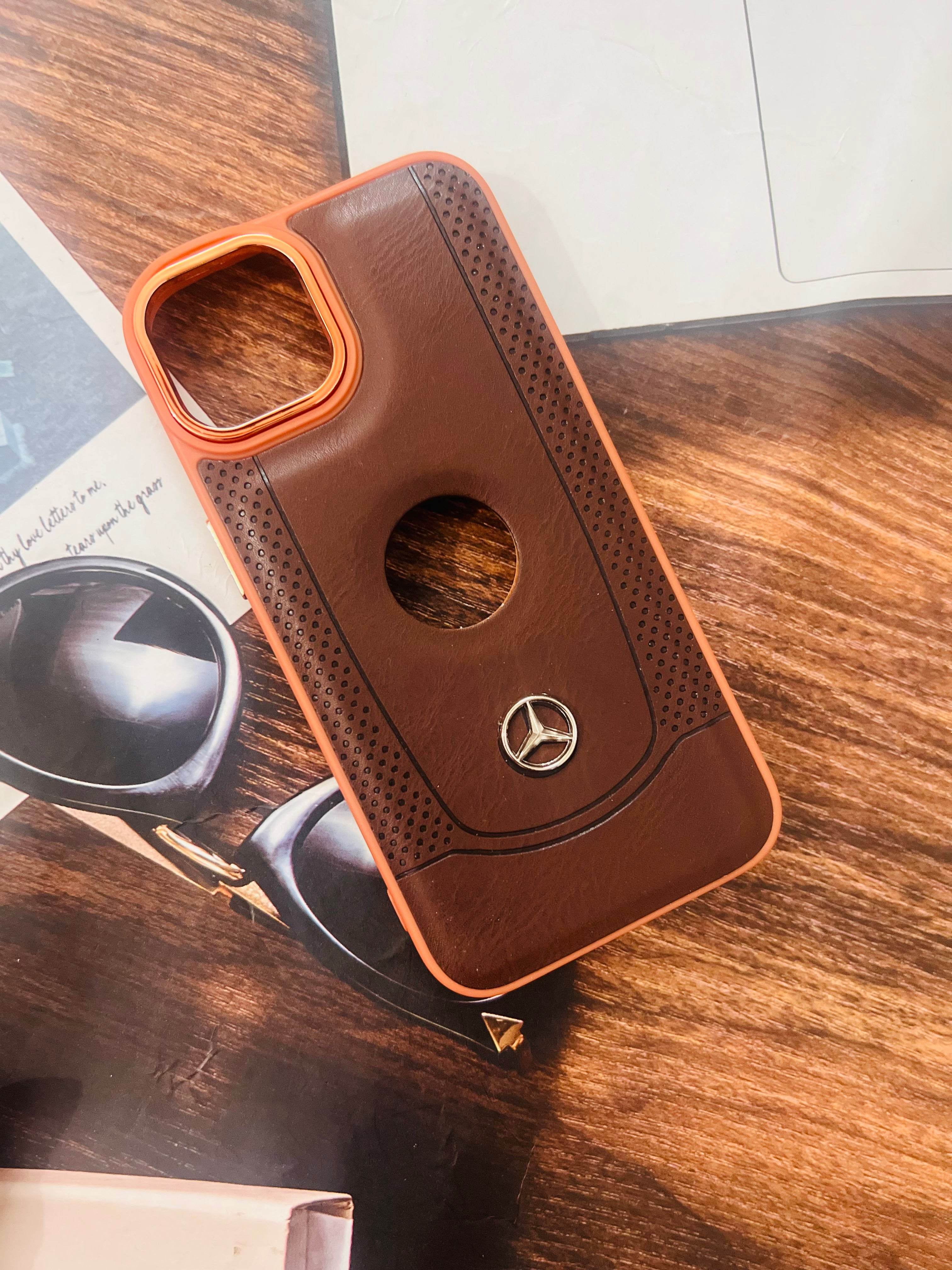 iPhone 14 Premium Leather Finish Case - Brown - Guleel