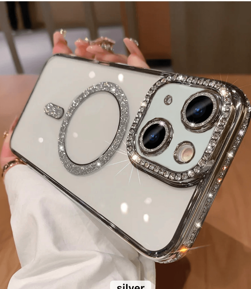 Premium MagSafe Transparent Diamond Pattern Case - Guleel