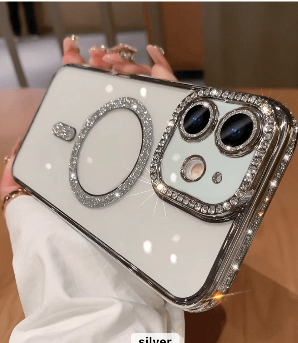 Premium MagSafe Transparent Diamond Pattern Case - Guleel