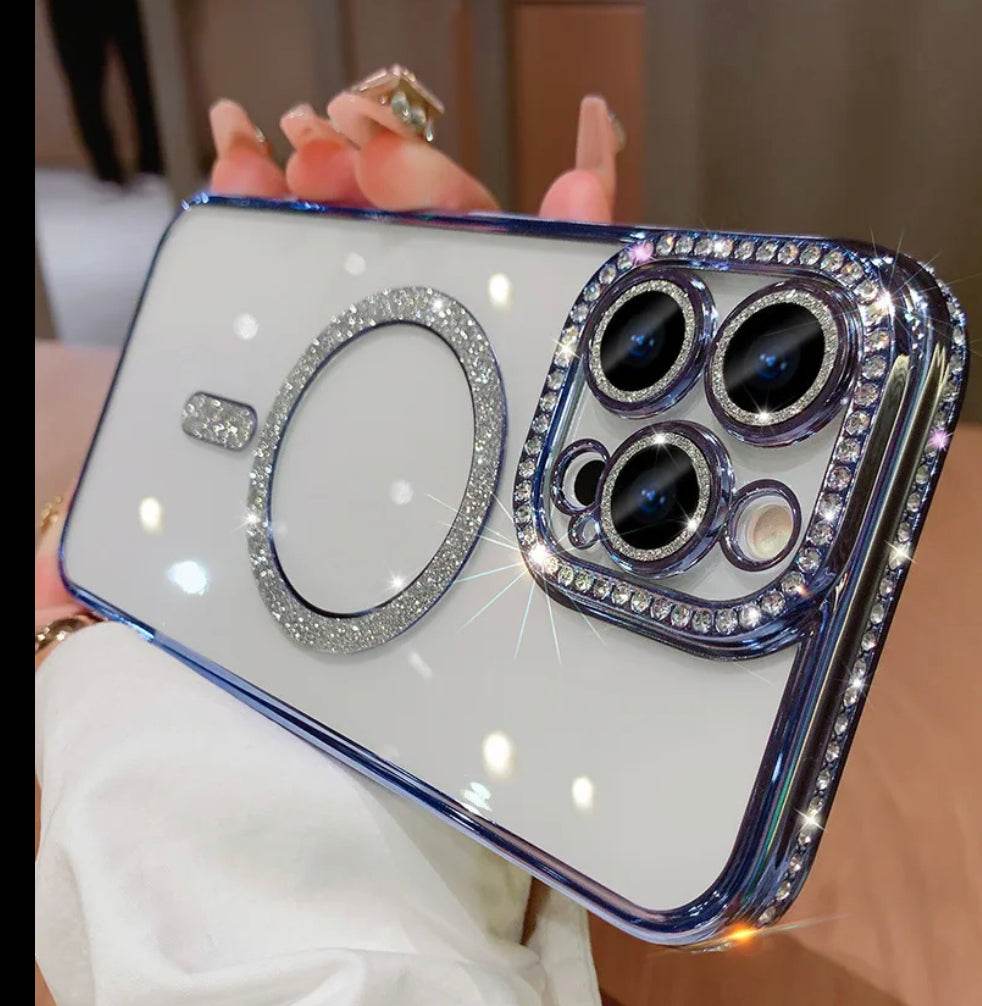 Premium MagSafe Transparent Diamond Pattern Case - Guleel