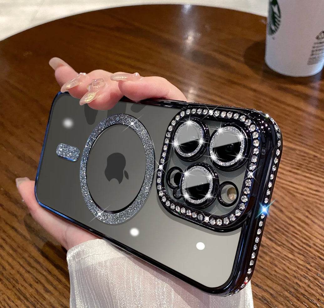 Premium MagSafe Transparent Diamond Pattern Case - Guleel