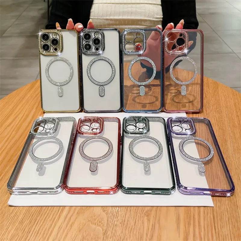 Premium MagSafe Transparent Diamond Pattern Case - Guleel