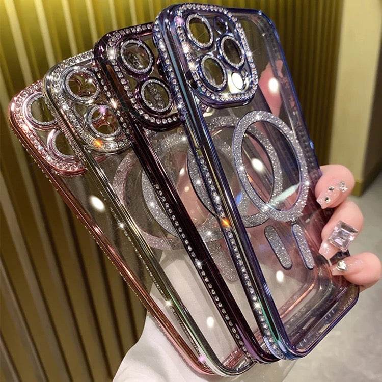 Premium MagSafe Transparent Diamond Pattern Case - Guleel
