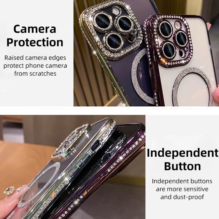 Premium MagSafe Transparent Diamond Pattern Case - Guleel