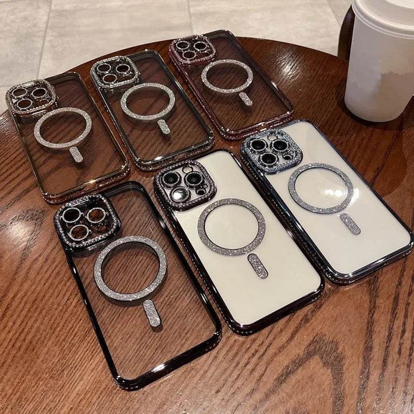 Premium MagSafe Transparent Diamond Pattern Case - Guleel