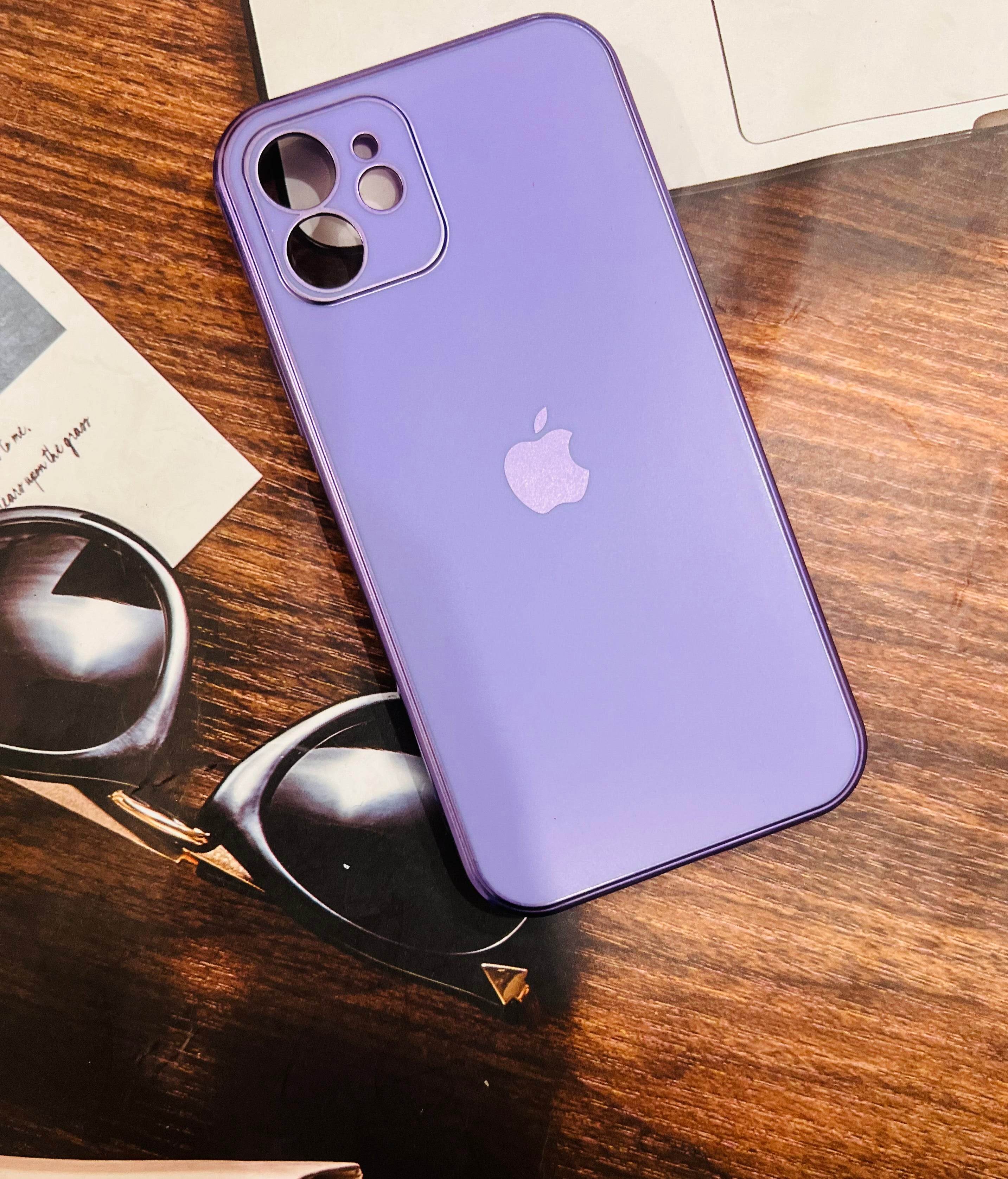 iPhone 12 Premium Silicone Logo Camera Protection Case - Lavender - Guleel