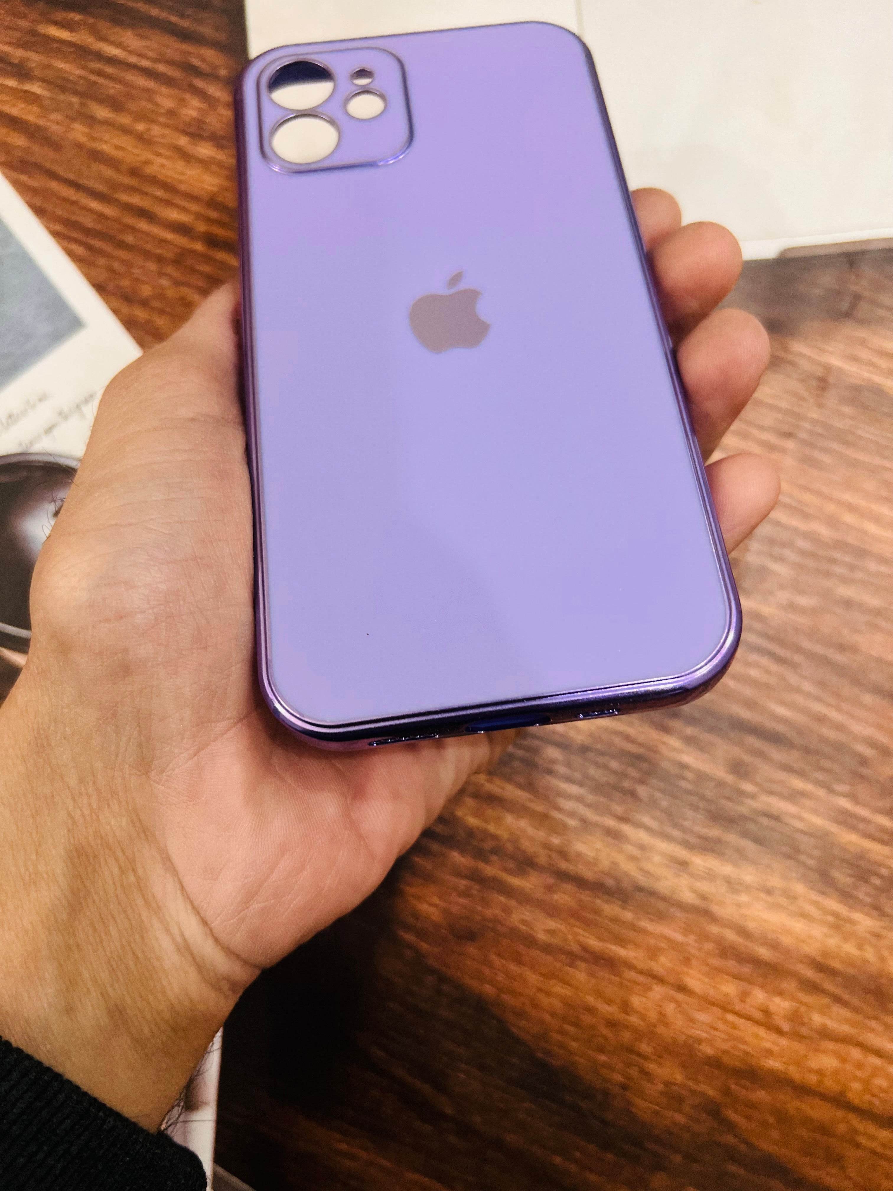 iPhone 12 Premium Silicone Logo Camera Protection Case - Lavender - Guleel