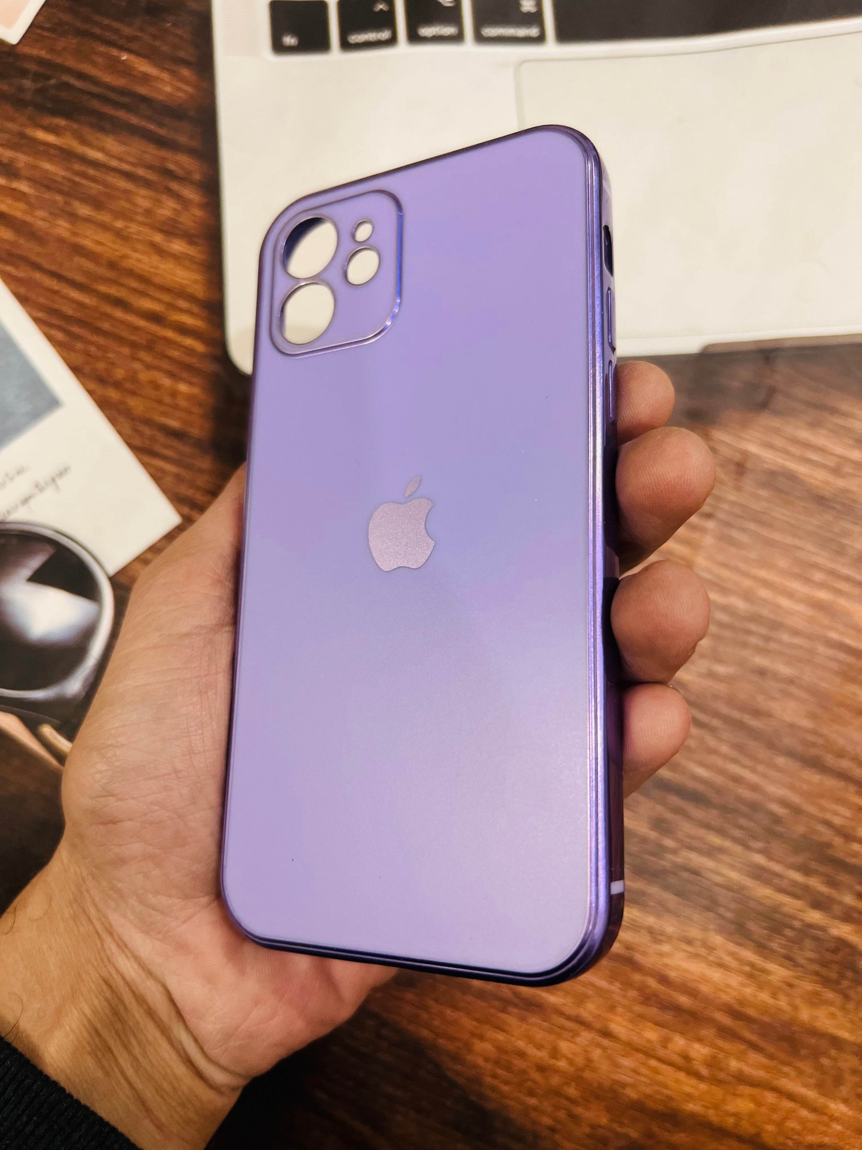 iPhone 12 Premium Silicone Logo Camera Protection Case - Lavender - Guleel
