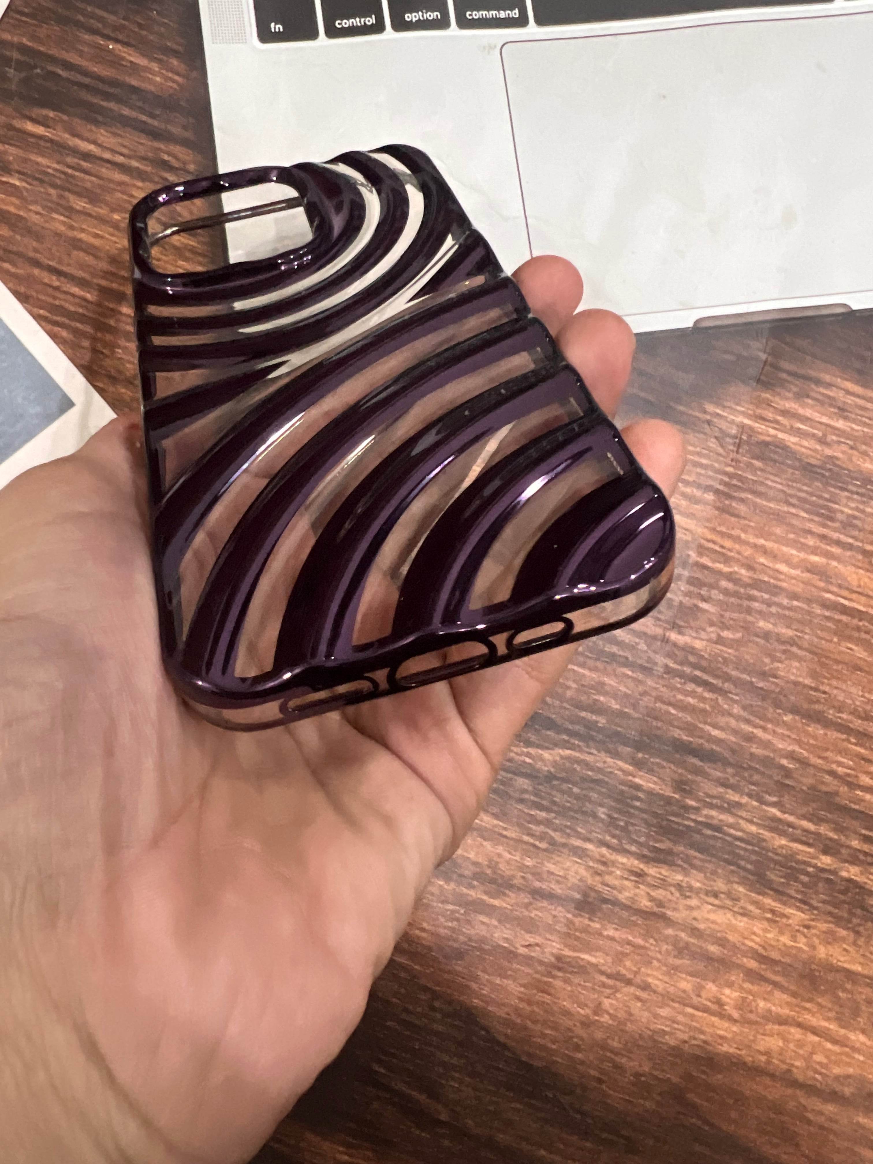 iPhone 13 Pro Premium Zig Zag Silicone Case - Purple - Guleel