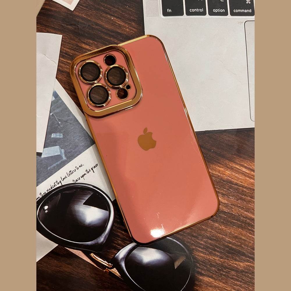 iPhone 13 Pro Max Premium Camera Lens Protection Case - Rose Gold - Guleel