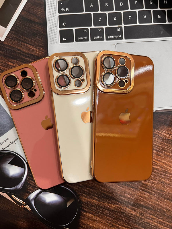 iPhone 13 Pro Max Premium Camera Lens Silicone Case - Brown - Guleel