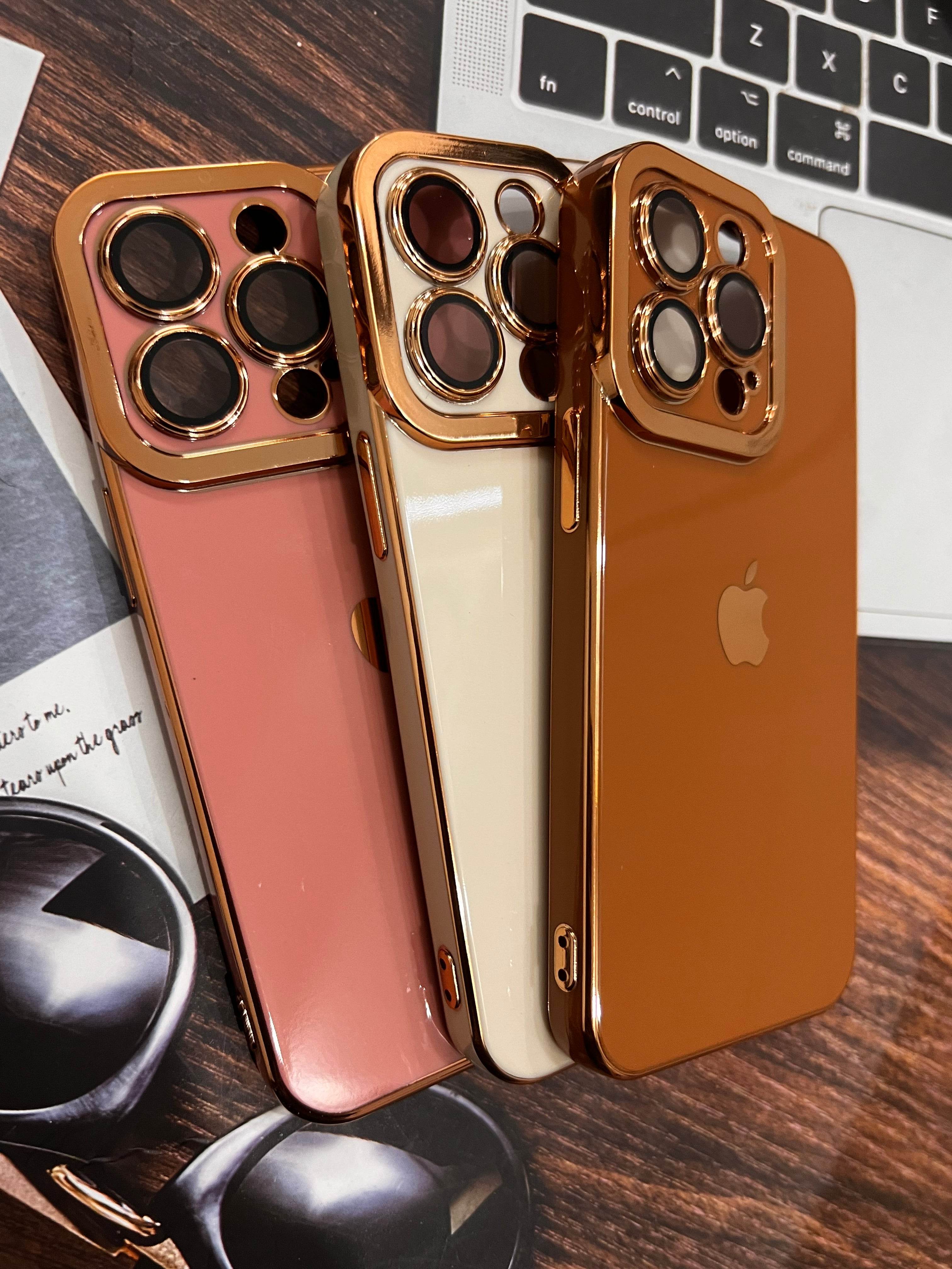 iPhone 13 Pro Max Premium Camera Lens Silicone Case - Brown - Guleel