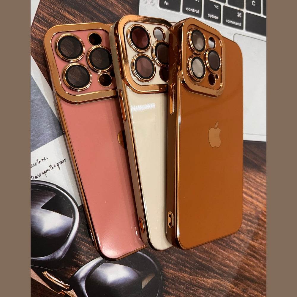 iPhone 13 Pro Max Premium Camera Lens Protection Case - Rose Gold - Guleel
