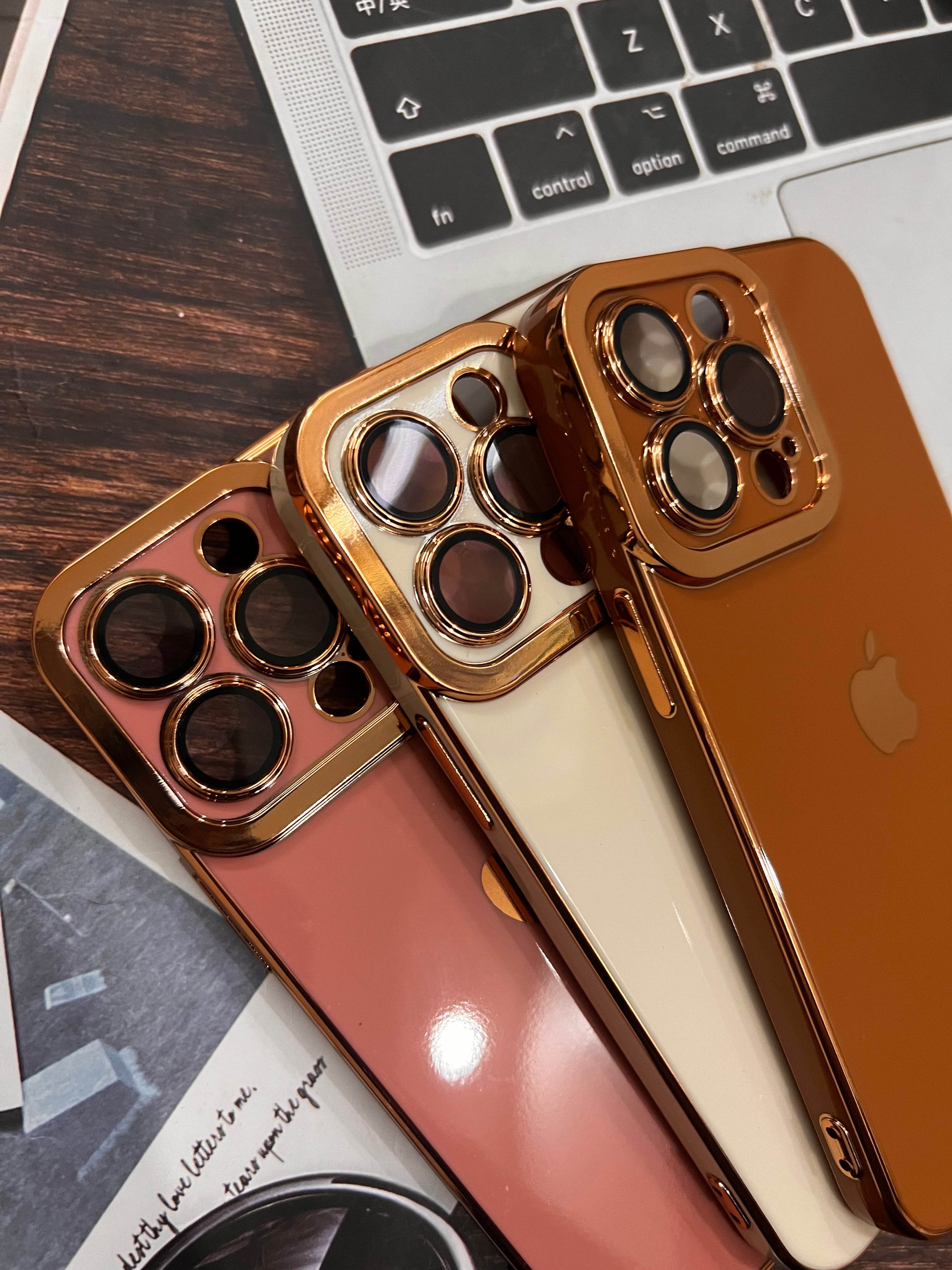 iPhone 13 Pro Premium Silicone Camera Lens Case - Rose Gold - Guleel
