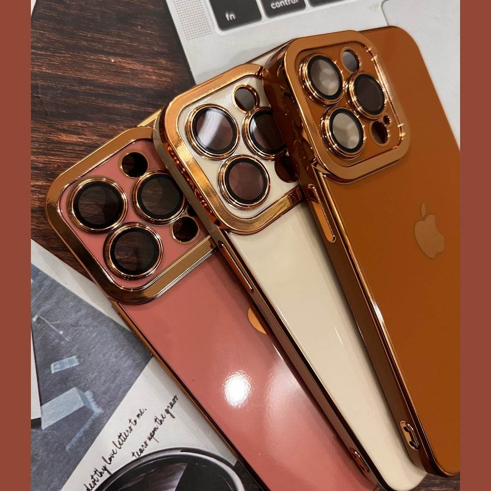 iPhone 13 Pro Max Premium Camera Lens Protection Case - Rose Gold - Guleel