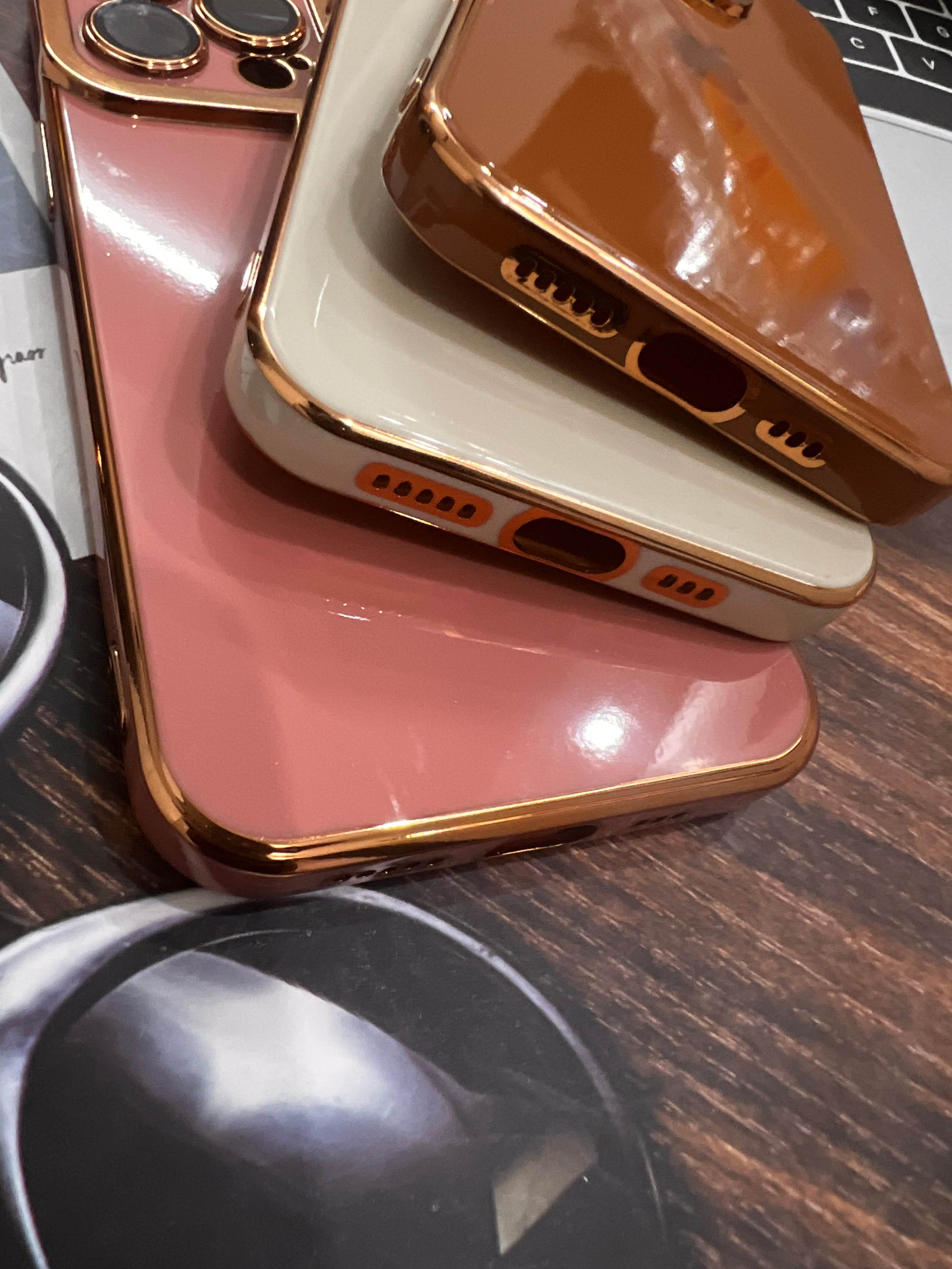 iPhone 13 Pro Max Premium Camera Lens Silicone Case - Brown - Guleel