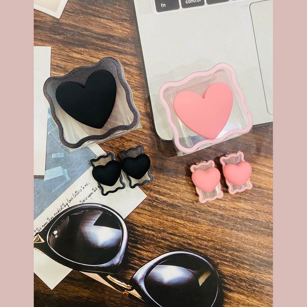 Silicone Cartoon iPhone 3D Heart Charger Case Cover for 18-20W Chargers - Pink (with Wire Cover) - Guleel