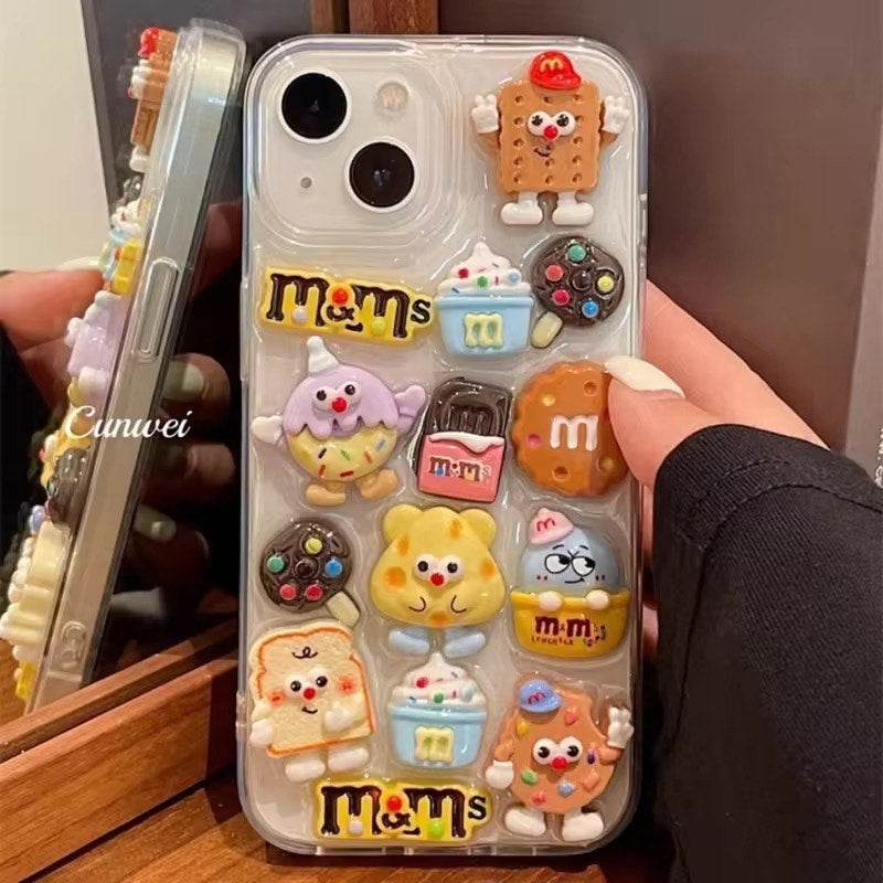 Premium Shockproof 3D Chocolate Chip Beans Transparent Cover - Guleel