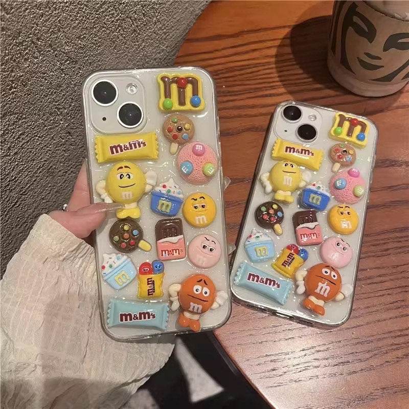 Premium Shockproof 3D Chocolate Chip Beans Transparent Cover - Guleel