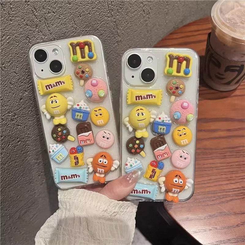 Premium Shockproof 3D Chocolate Chip Beans Transparent Clear Case - Guleel