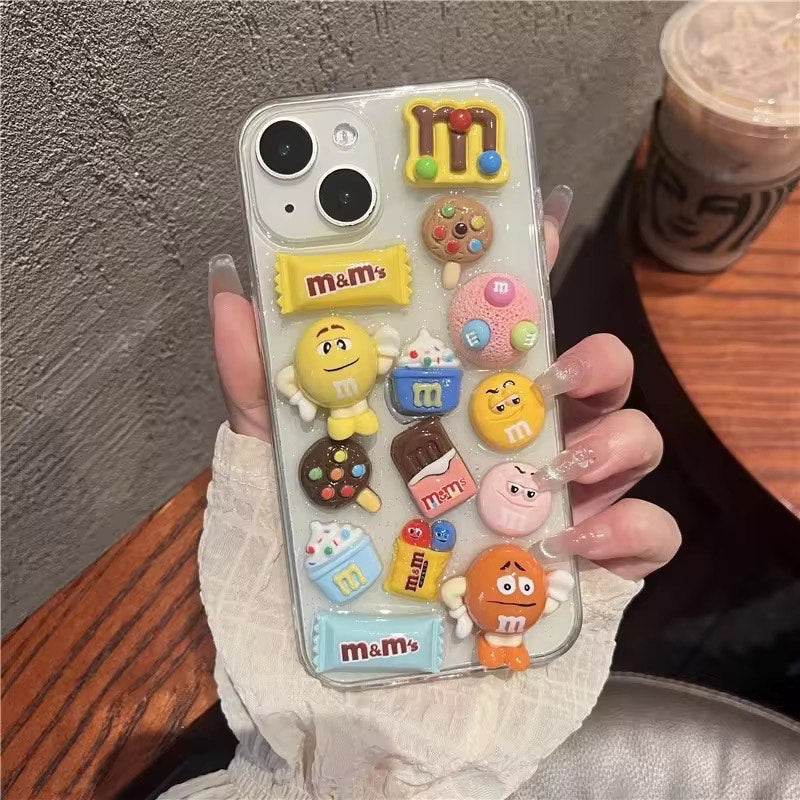 Premium Shockproof 3D Chocolate Chip Beans Transparent Cover - Guleel