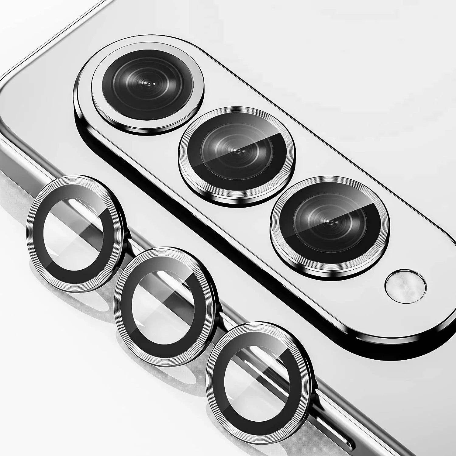 Camera Lens Protector Tempered Glass Aluminum Alloy Lens Cover - Silver - Guleel