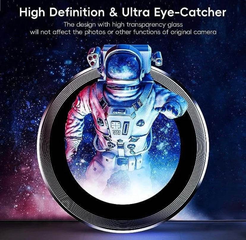 Samsung Galaxy Fold 5 Camera Lens Protector Tempered Glass Aluminum Alloy Lens Cover - Black - Guleel