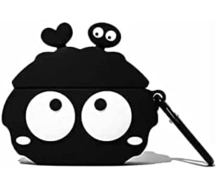 Airpod's Pro 2 Silicone Big Eyes Cartoon Silicone Case - Black - Guleel