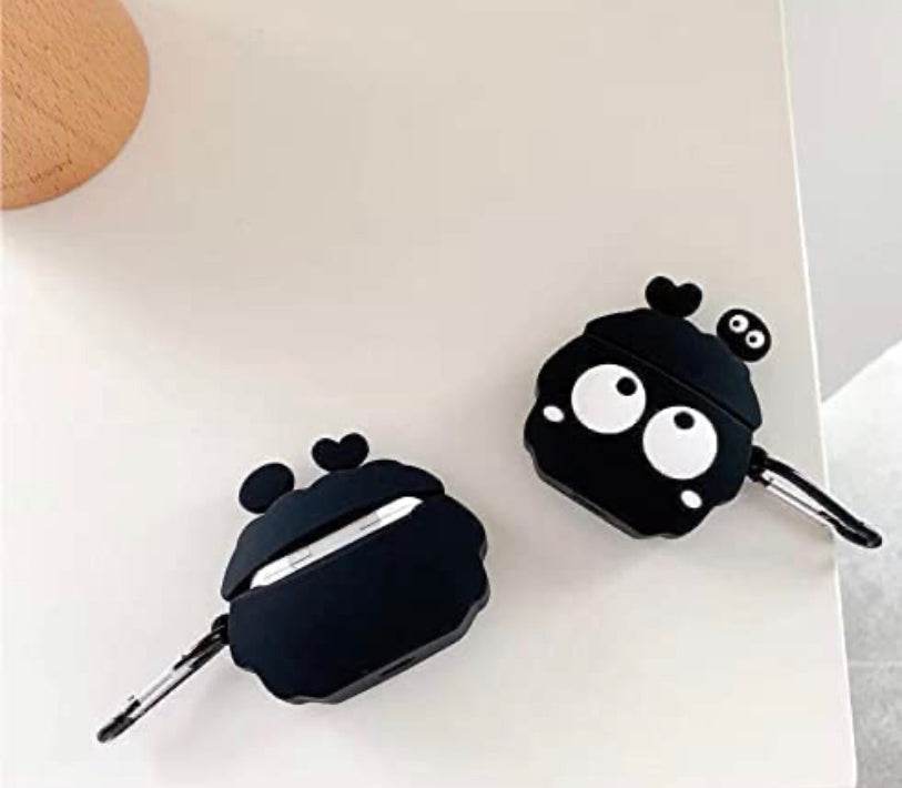 Airpod's Pro 2 Silicone Big Eyes Cartoon Silicone Case - Black - Guleel