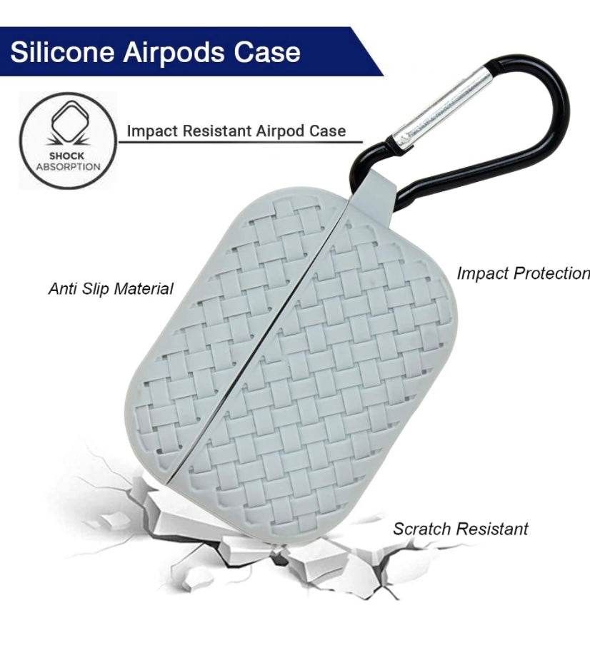 Airpod's 2 Pro Silicone Weaving Cartoon Silicone Case - Grey - Guleel