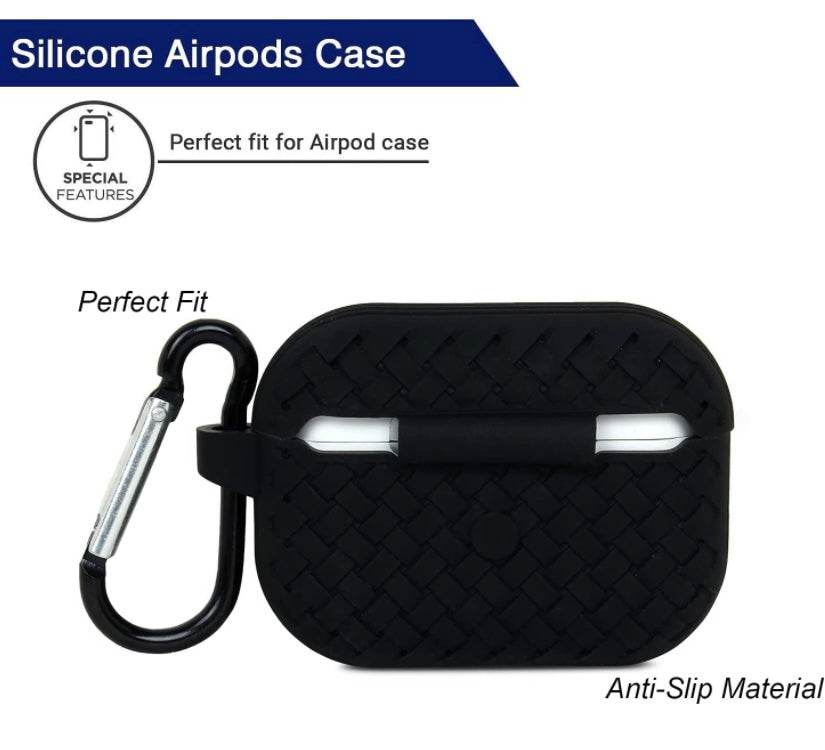 Airpod's Pro 2 Silicone Weaving Cartoon Silicone Case - Black - Guleel