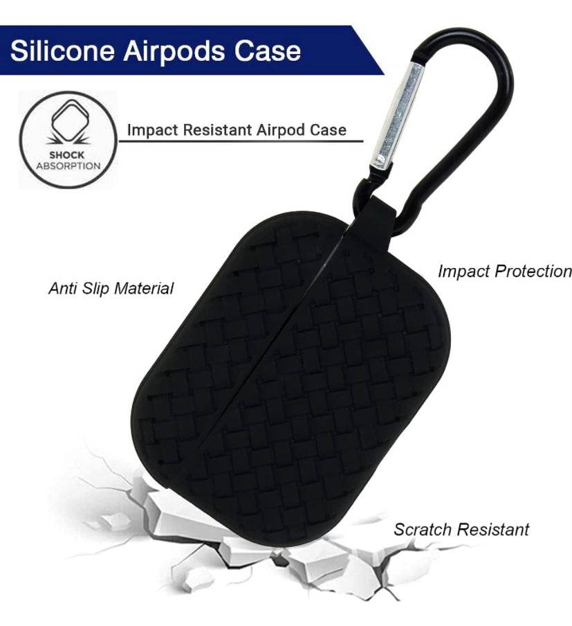 Airpod's Pro 2 Silicone Weaving Cartoon Silicone Case - Black - Guleel