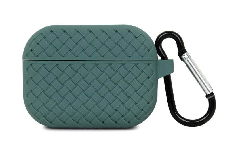 Airpod's Pro 2 Silicone Weaving Cartoon Silicone Case - Dark Green - Guleel