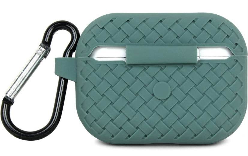 Airpod's Pro 2 Silicone Weaving Cartoon Silicone Case - Dark Green - Guleel