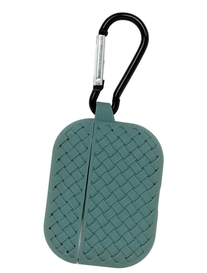 Airpod's Pro 2 Silicone Weaving Cartoon Silicone Case - Dark Green - Guleel