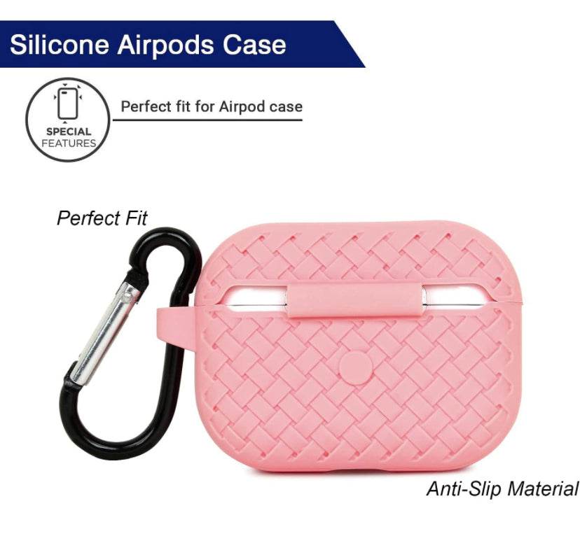 Airpod's Pro 2 Silicone Weaving Cartoon Silicone Case - Rose Gold - Guleel