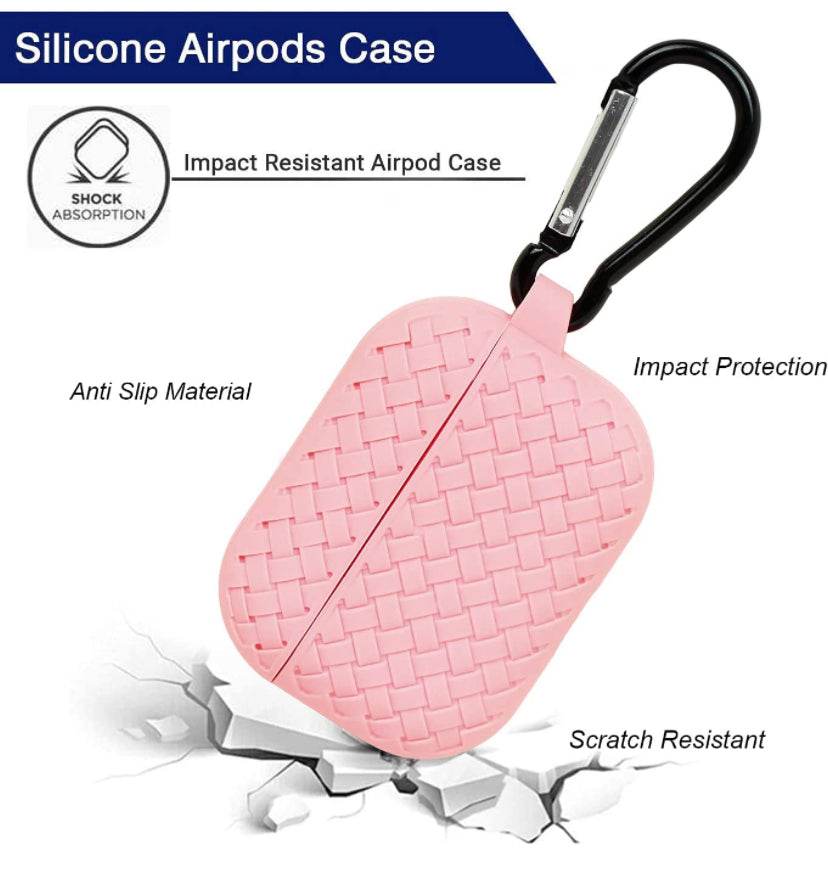Airpod's Pro 2 Silicone Weaving Cartoon Silicone Case - Rose Gold - Guleel