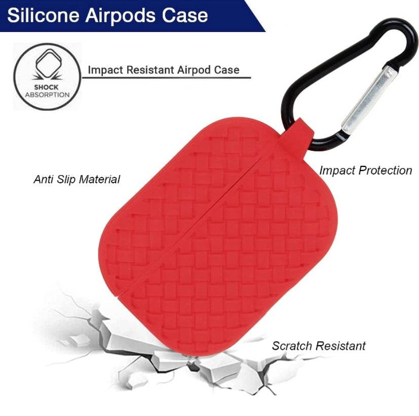 Airpod's Pro 2 Silicone Weaving Cartoon Silicone Case - Red - Guleel