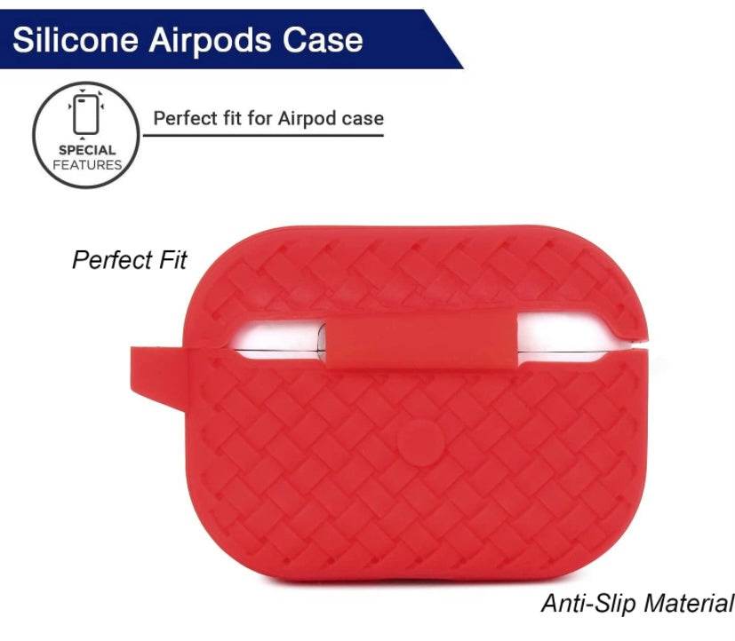 Airpod's Pro 2 Silicone Weaving Cartoon Silicone Case - Red - Guleel