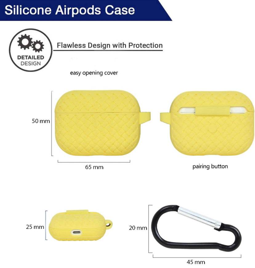 Airpod's Pro 2 Silicone Weaving Cartoon Silicone Case - Yellow - Guleel
