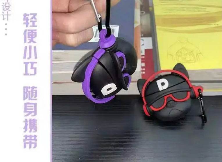 Airpod's Pro 2 Silicone Cute Music Bull Dog Cartoon Silicone Case - Lavender - Guleel